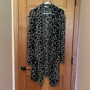 Maurices Black and Gray Animal Print Cardigan